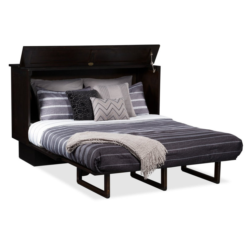 Latitude Run® Queen Solid Wood Storage Murphy Bed with Mattress